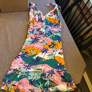 Sam Edelman tropical island scene mini dress size 8 best fits medium